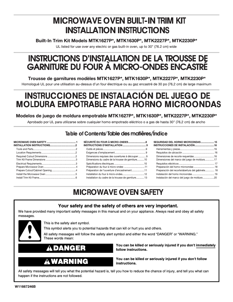 Página 1 del manual Guía de instalación Whirlpool WMCS7024PW