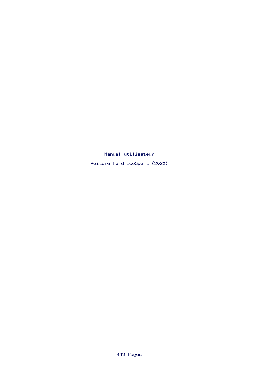 Page 1 de la notice Manuel utilisateur Ford EcoSport (2020)