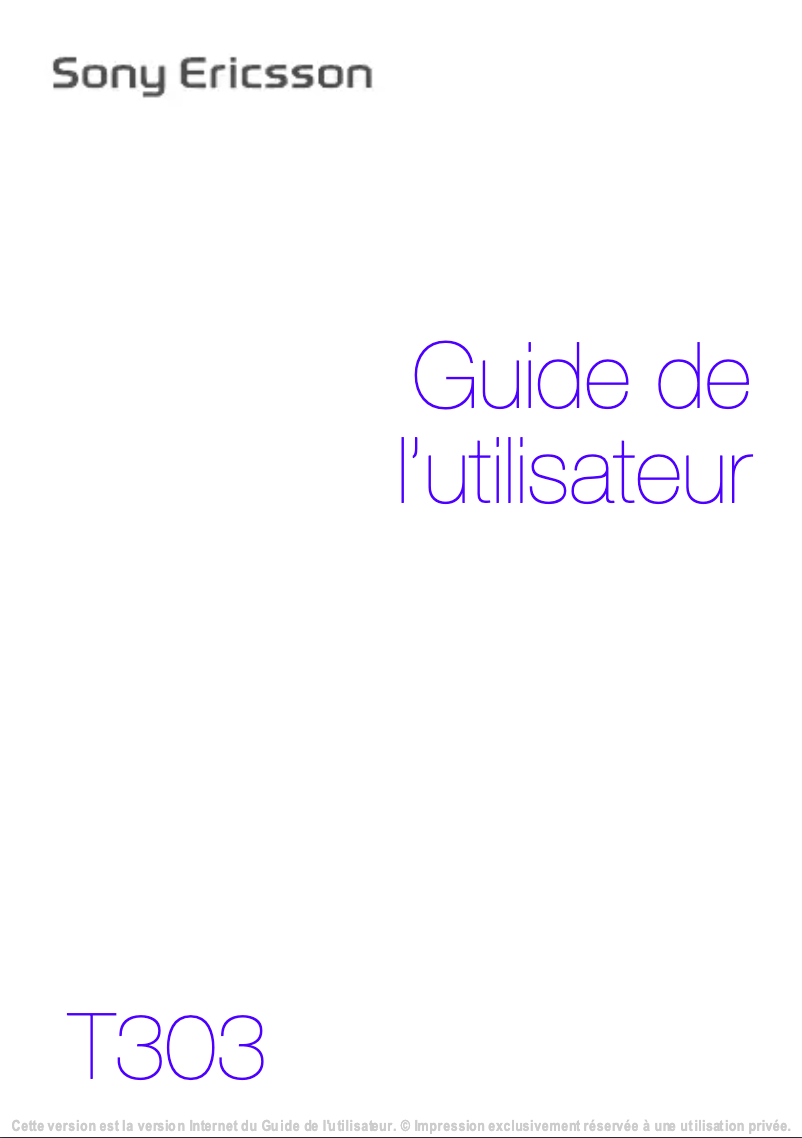 Page 1 de la notice Manuel utilisateur Sony Ericsson T303