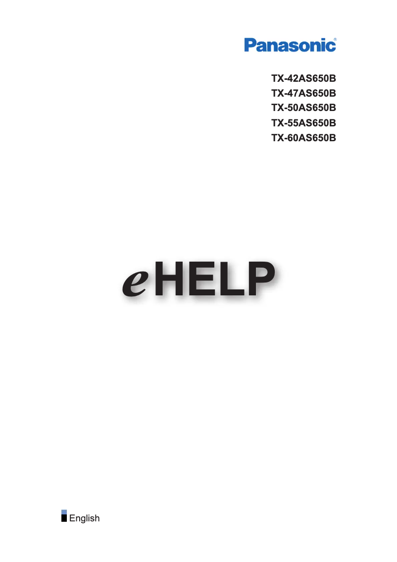 Page 1 de la notice Manuel utilisateur Panasonic TX-47AS650B