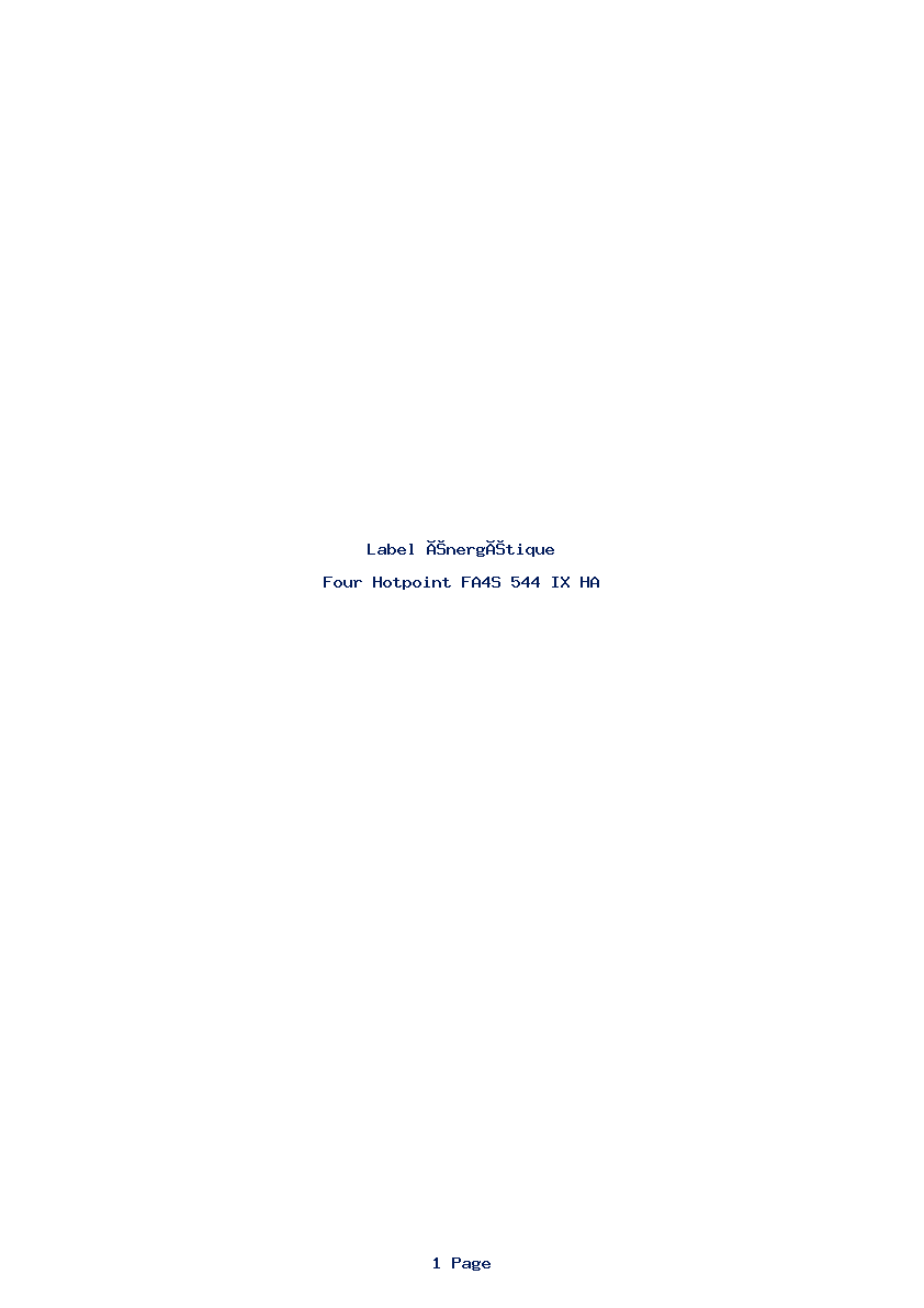 Image de la première page du manuel de l'appareil FA4S 544 IX HA