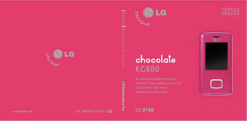 Page 1 de la notice Manuel utilisateur LG KG800S