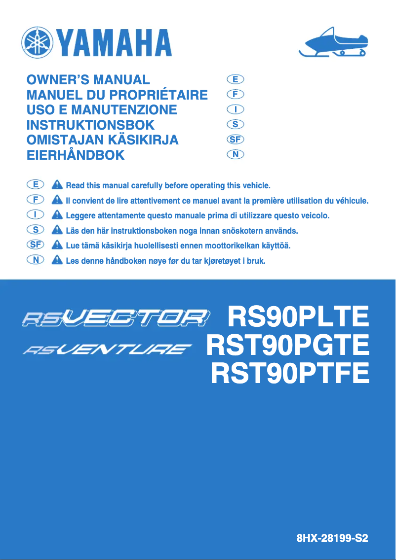 Page 1 de la notice Manuel utilisateur Yamaha RS Vector (2014)