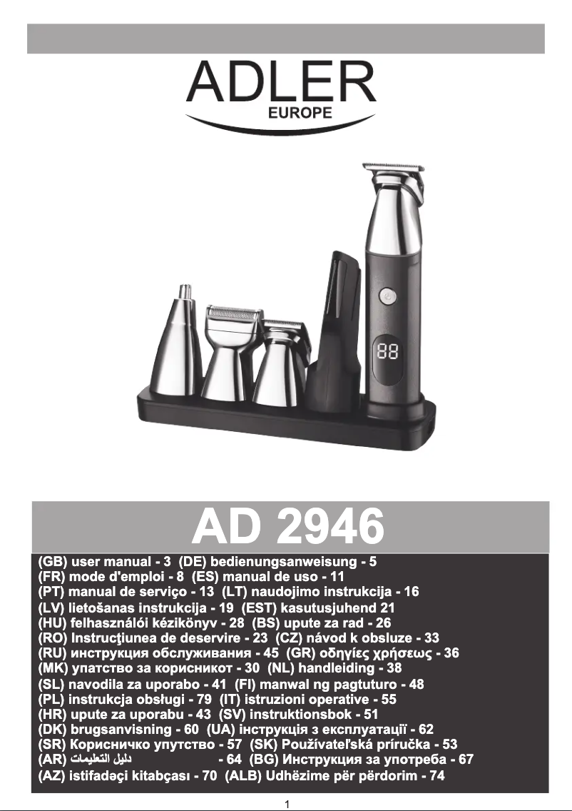 Page 1 of the manual User Manual Adler AD 2946