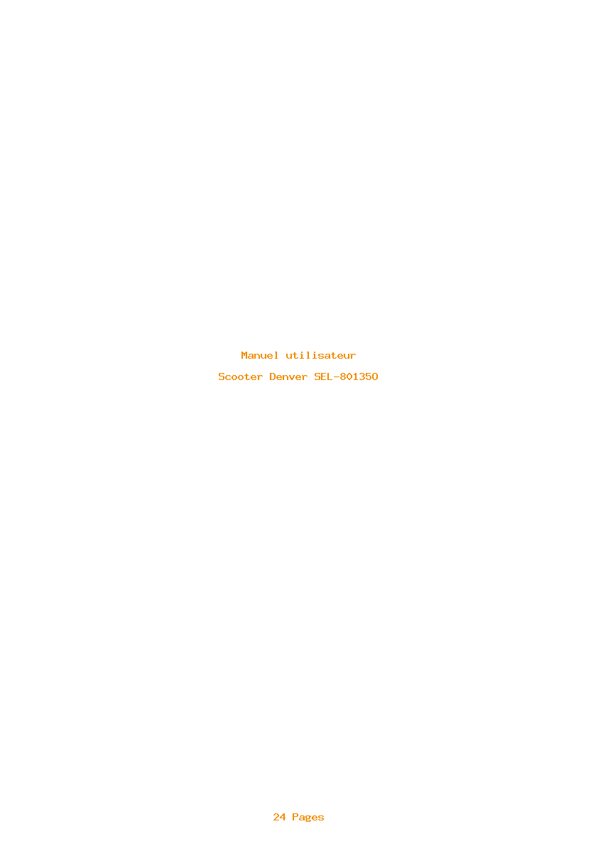 Page 1 de la notice Manuel utilisateur Denver SEL-80135O