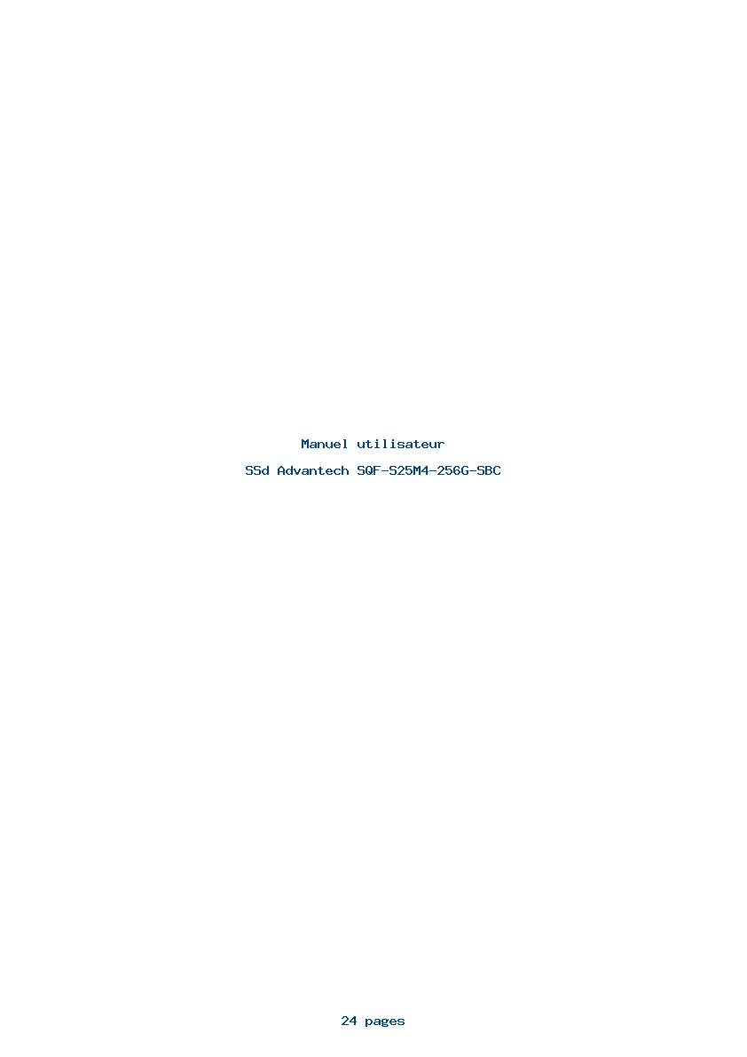 Page 1 de la notice Manuel utilisateur Advantech SQF-S25M4-256G-SBC