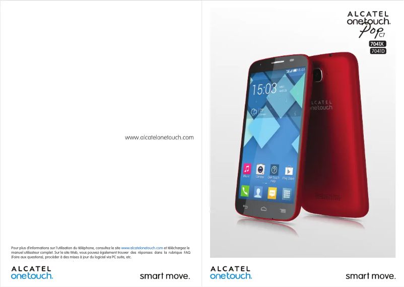 Page 1 de la notice Manuel utilisateur Alcatel One Touch Pop C7