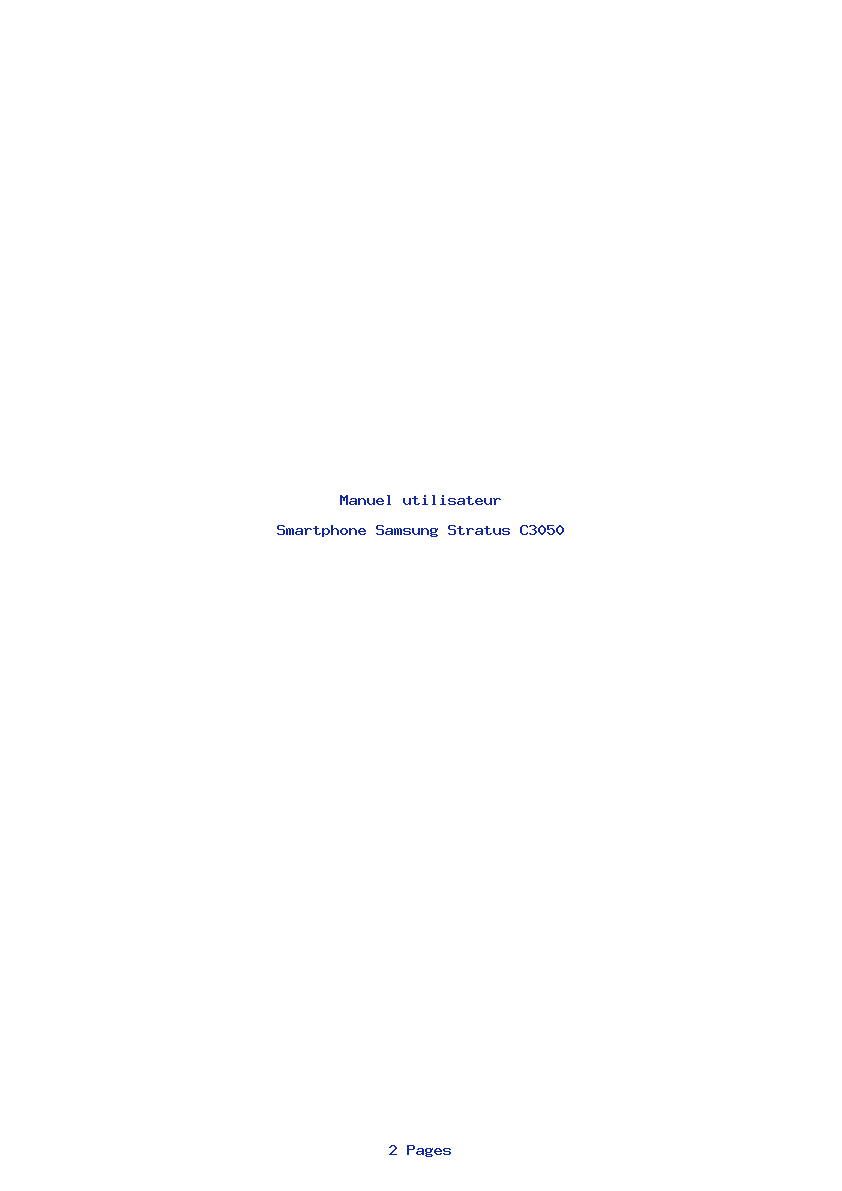 Page 1 de la notice Manuel utilisateur Samsung Stratus C3050