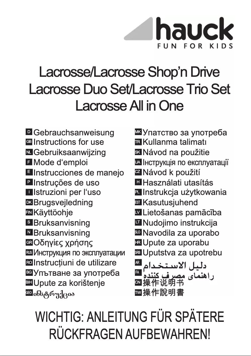 Page 1 de la notice Manuel utilisateur Hauck Lacrosse Trio Set