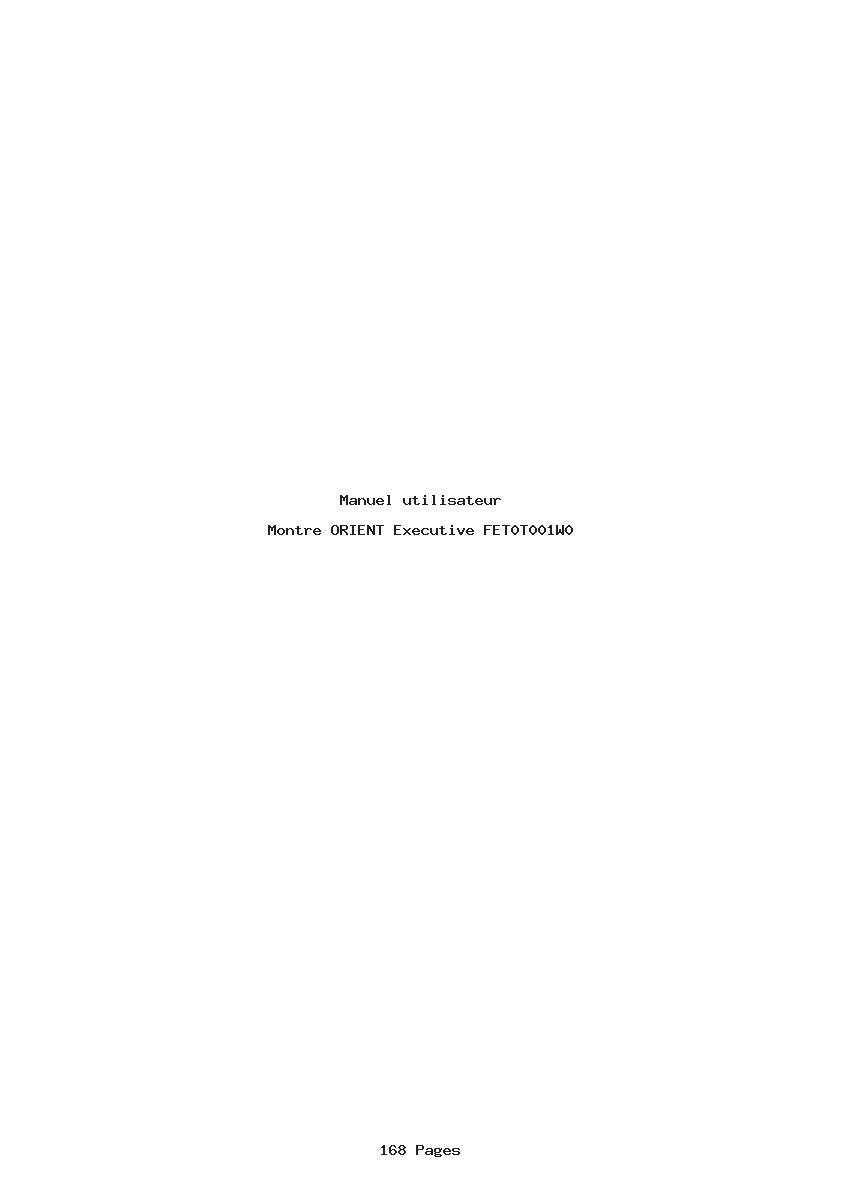Page 1 de la notice Manuel utilisateur ORIENT Executive FET0T001W0