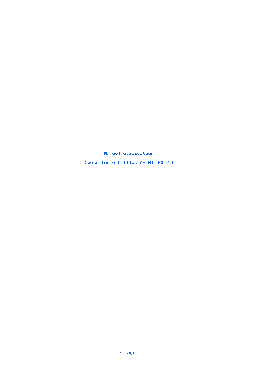 Page 1 de la notice Manuel utilisateur Philips AVENT SCF718