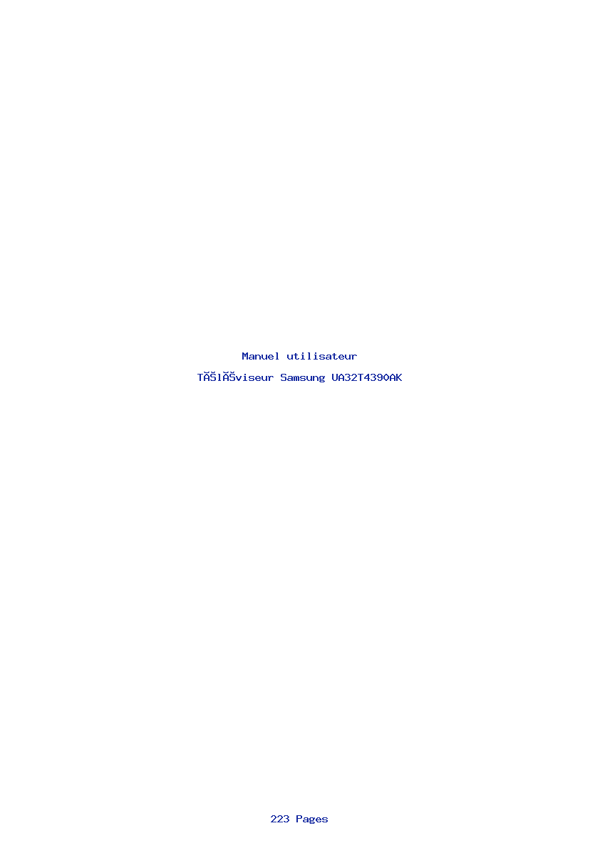 Page 1 de la notice Manuel utilisateur Samsung UA32T4390AK
