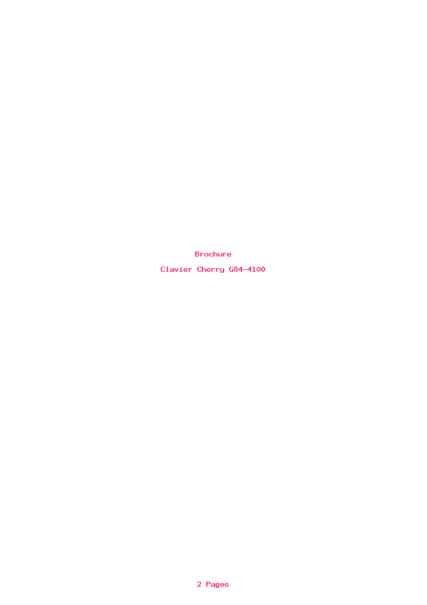 Page 1 de la notice Brochure Cherry G84-4100