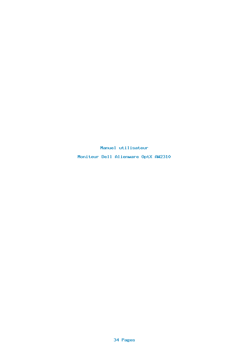 Page 1 de la notice Manuel utilisateur Dell Alienware OptX AW2310