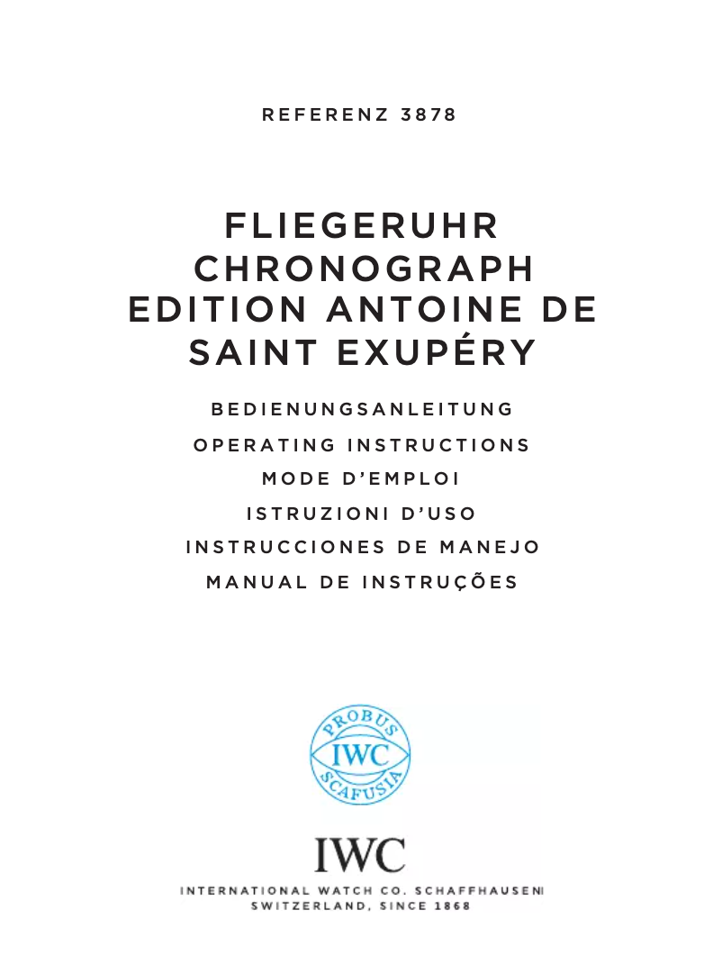 Página 1 del manual Manual de usuario IWC Spitfire Chronograph 3878
