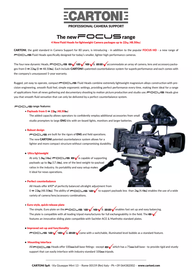 Page 1 de la notice Brochure Cartoni Focus 12