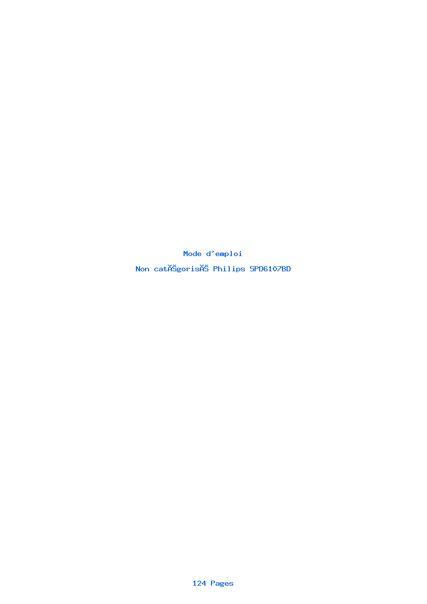 Page 1 de la notice Mode d'emploi Philips SPD6107BD