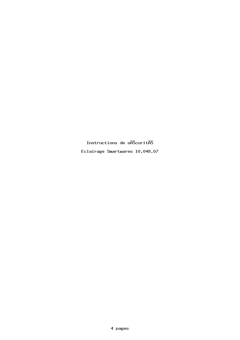 Page 1 de la notice Instructions de sécurité Smartwares 10.048.07
