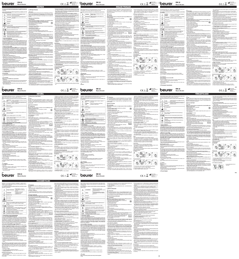 Page 1 de la notice Manuel utilisateur Beurer EM 22