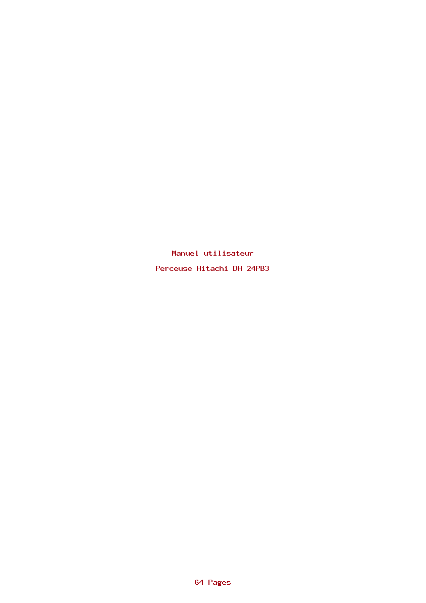 Page 1 de la notice Manuel utilisateur Hitachi DH 24PB3