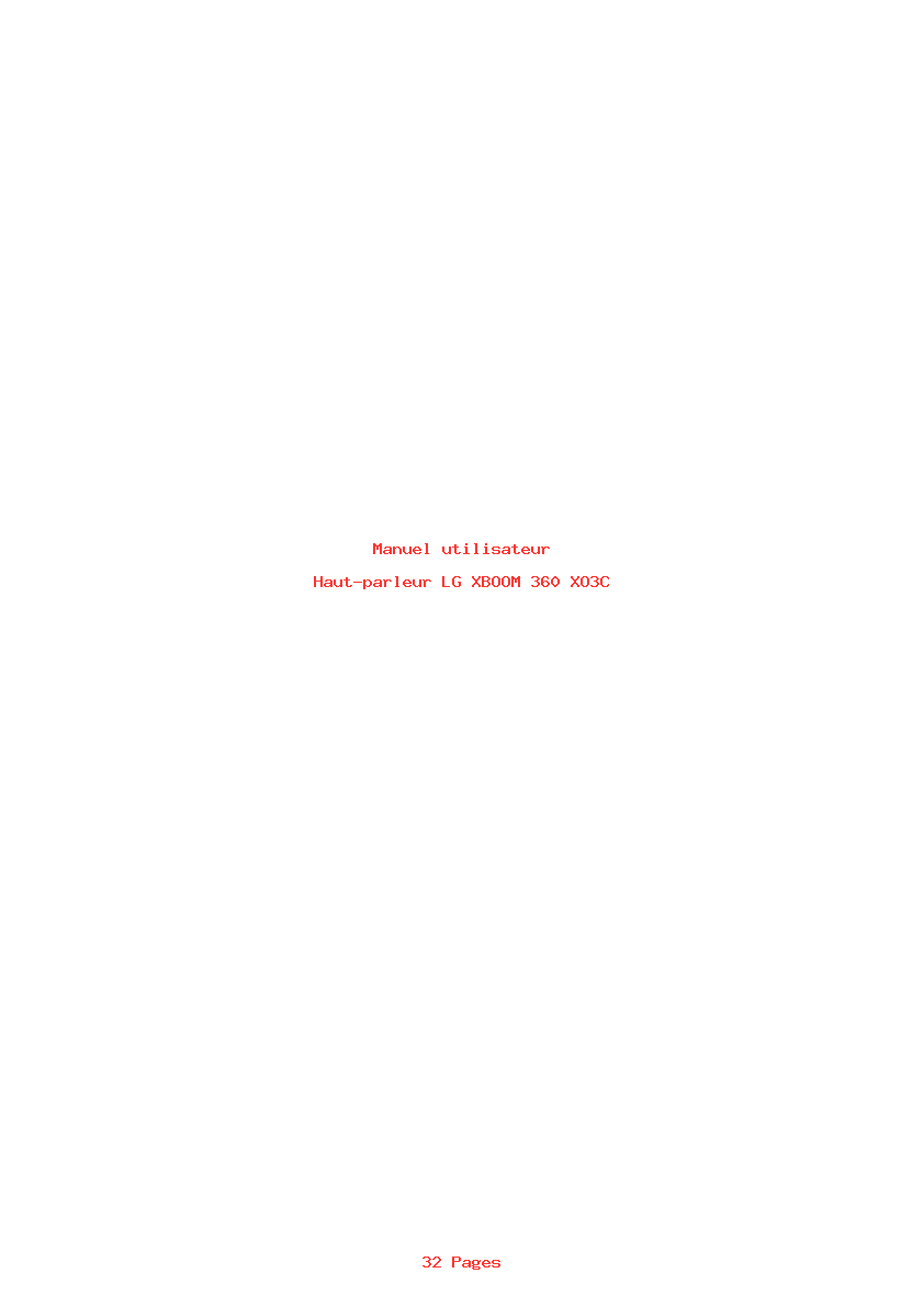 Page 1 de la notice Manuel utilisateur LG XBOOM 360 XO3C