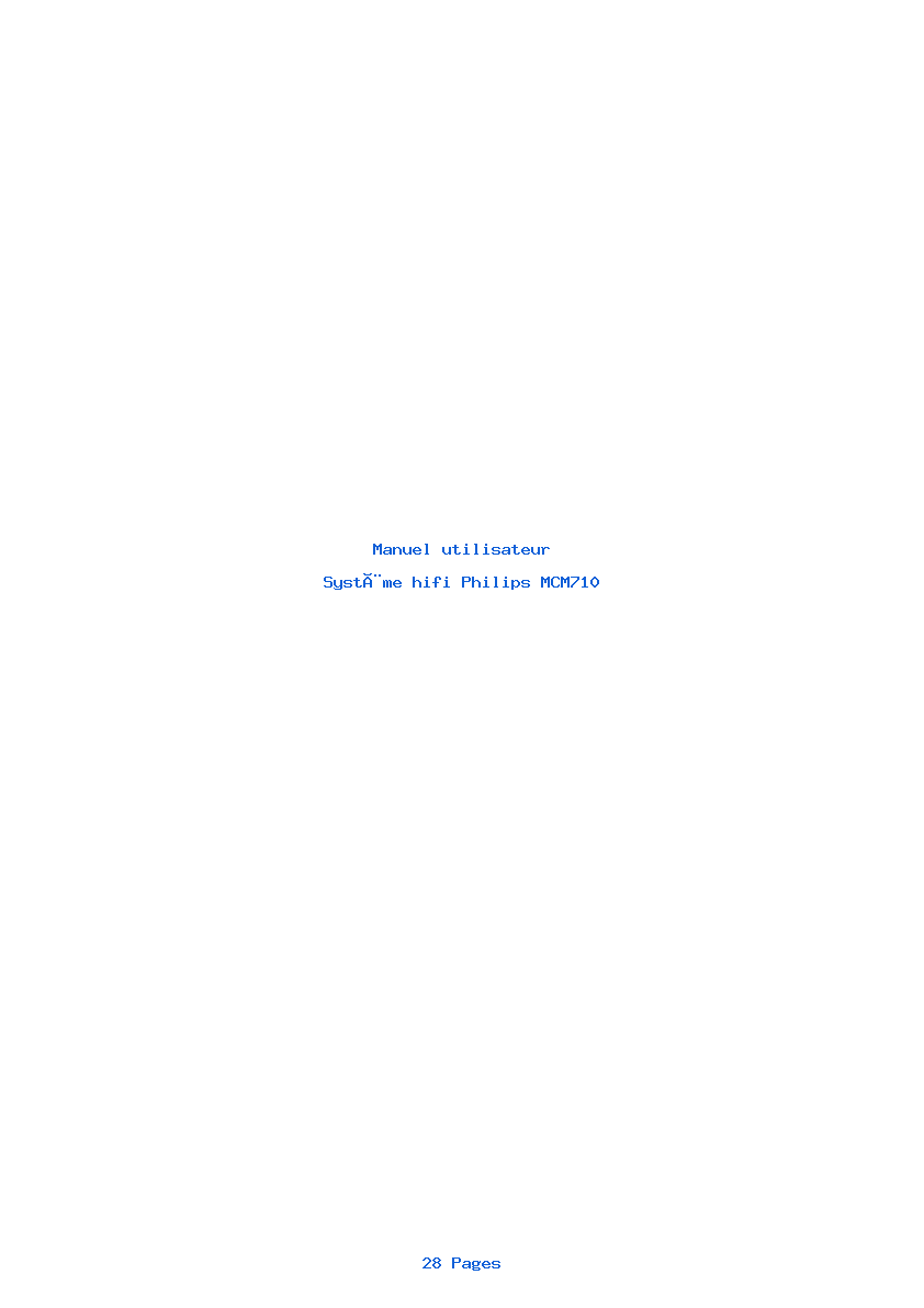 Page 1 de la notice Manuel utilisateur Philips MCM710