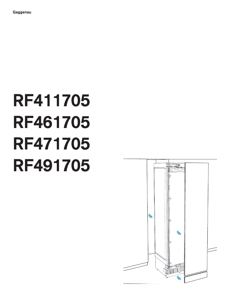 Page 1 de la notice Guide d'installation Gaggenau RF461705