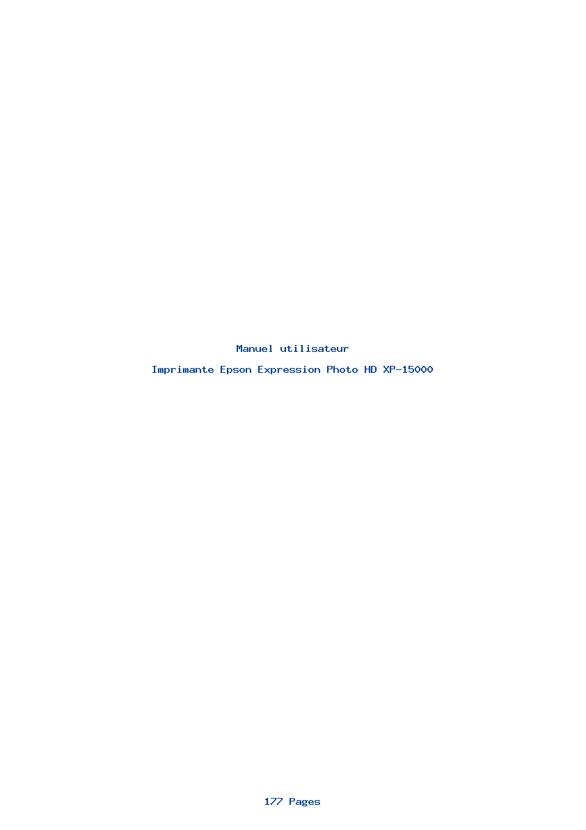 Image de la première page du manuel de l'appareil Expression Photo HD XP-15000