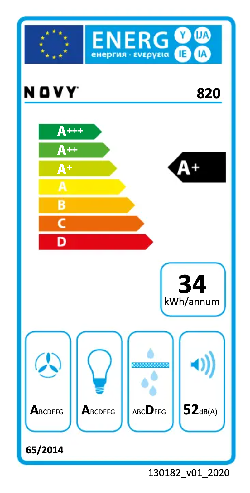 Page 1 de la notice Label énergétique Novy Pure'Line Mini 820