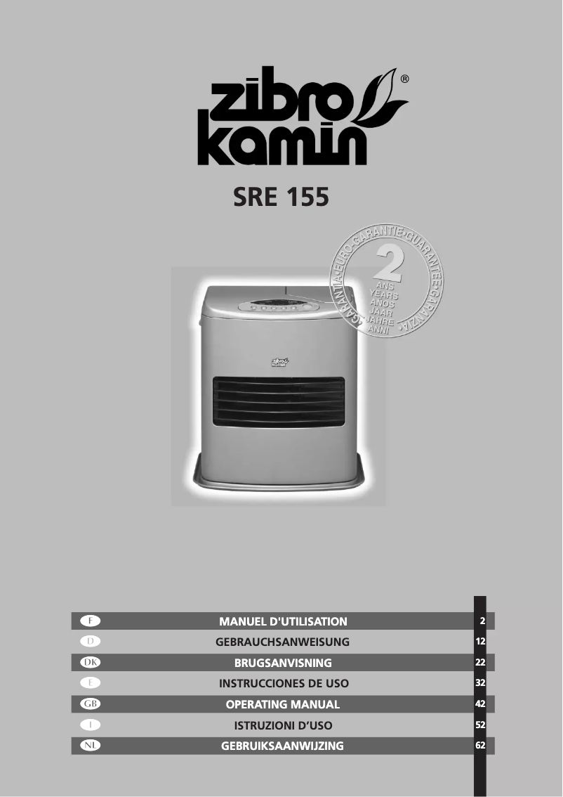 Page 1 de la notice Manuel utilisateur Zibro Kamin SRE 155