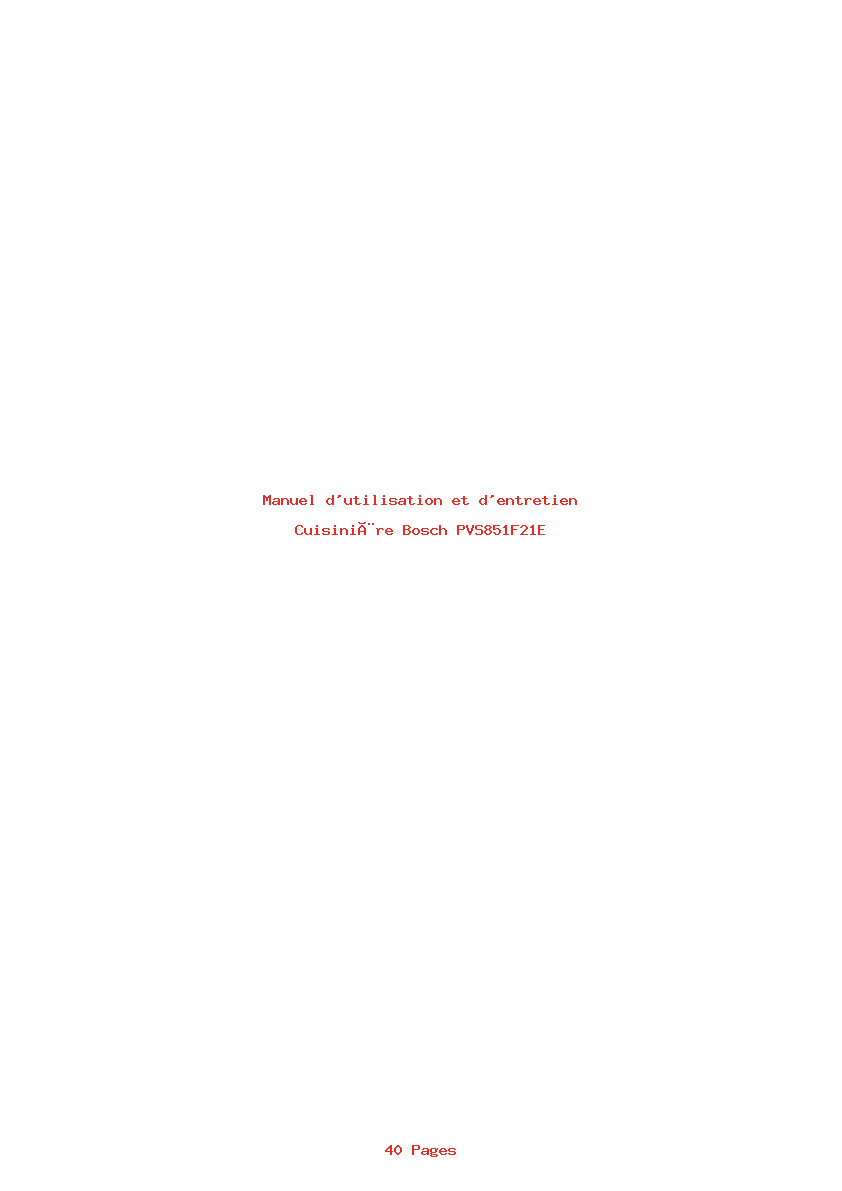 Image de la première page du manuel de l'appareil PVS851F21E