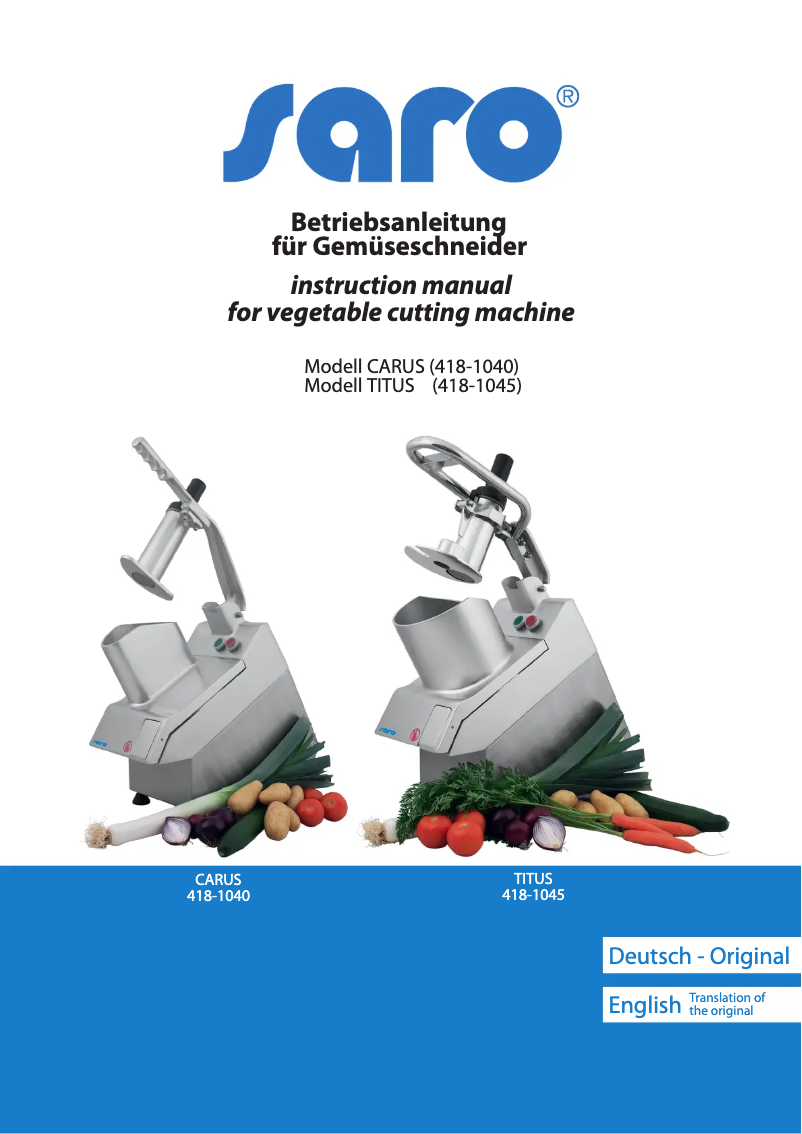 Page 1 de la notice Manuel utilisateur Saro CARUS