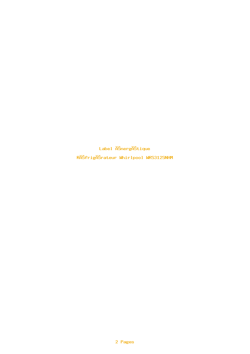 Image de la première page du manuel de l'appareil WRS312SNHM