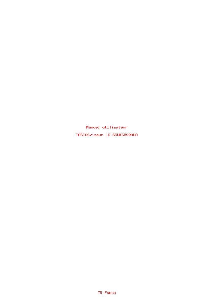 Page 1 de la notice Manuel utilisateur LG 65UK6500AUA