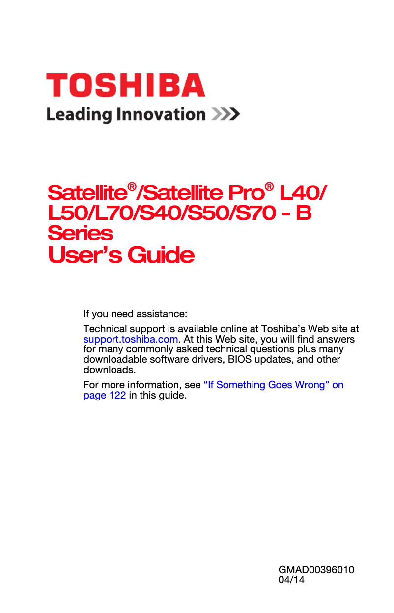 Página 1 del manual Manual de usuario Toshiba Satellite Pro L40