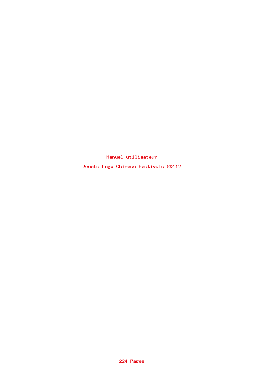 Page 1 de la notice Manuel utilisateur Lego Chinese Festivals 80112
