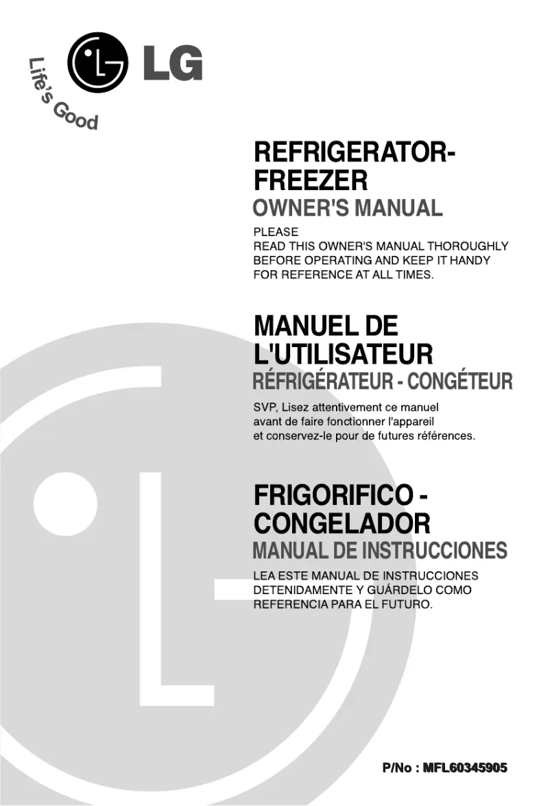 Page 1 of the manual User Manual LG GR-V192RL