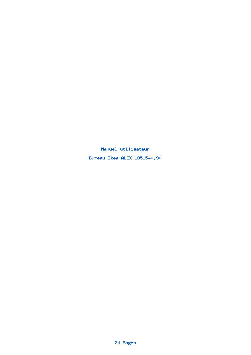 Page 1 de la notice Manuel utilisateur Ikea ALEX 105.540.90