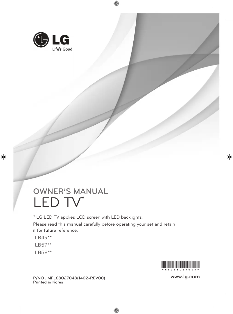 Page 1 de la notice Manuel utilisateur LG 47LB585V