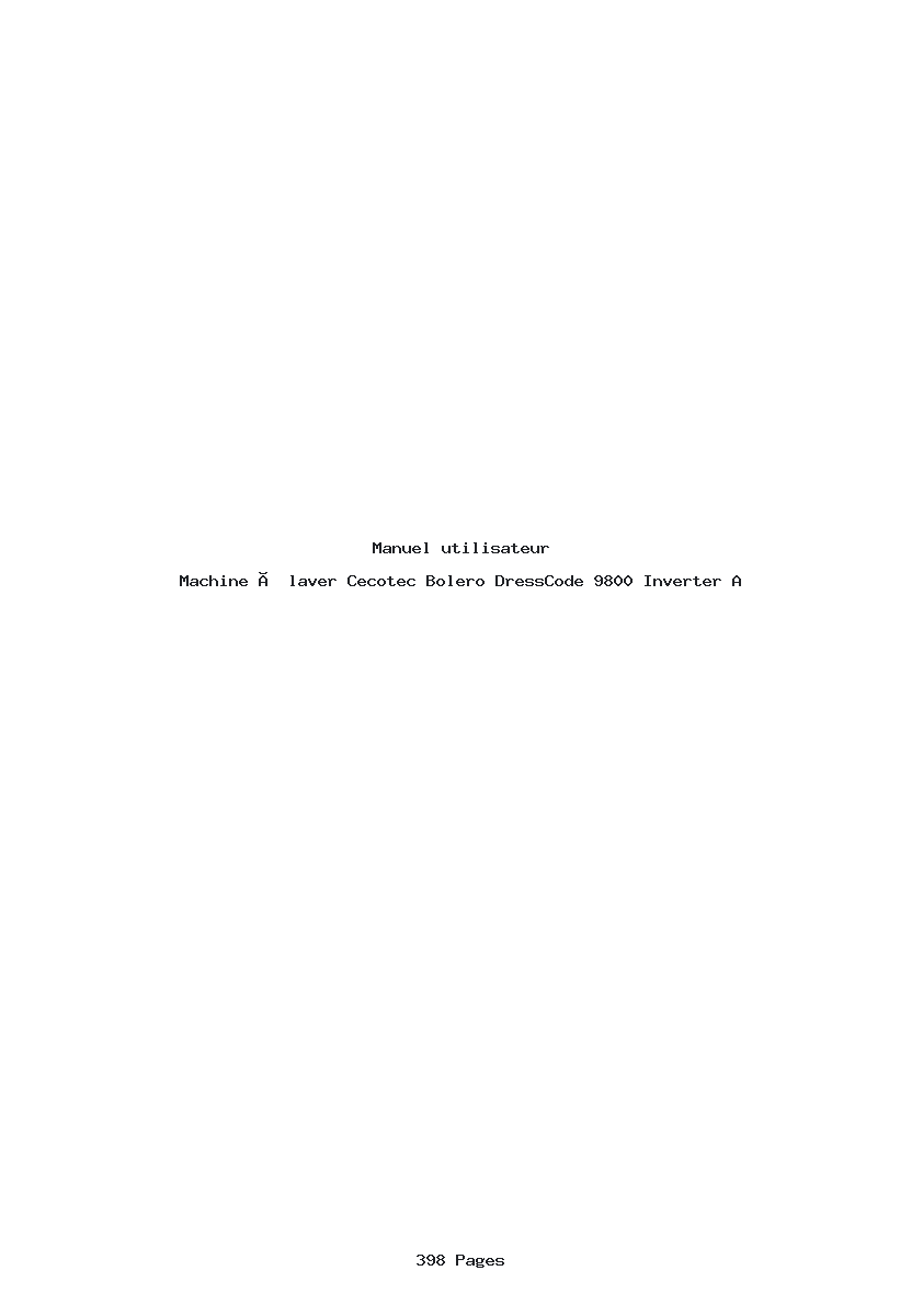 Page 1 de la notice Manuel utilisateur Cecotec Bolero DressCode 9800 Inverter A