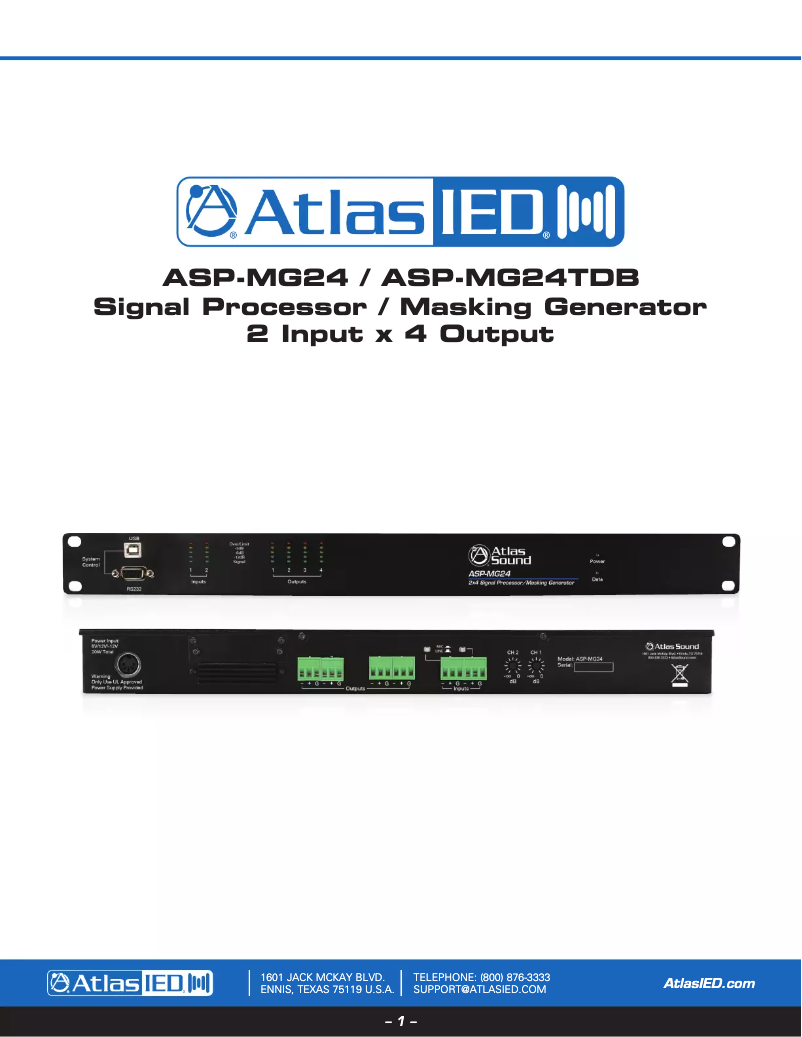 Página 1 del manual Manual de usuario Atlas Sound ASP-MG24TDB