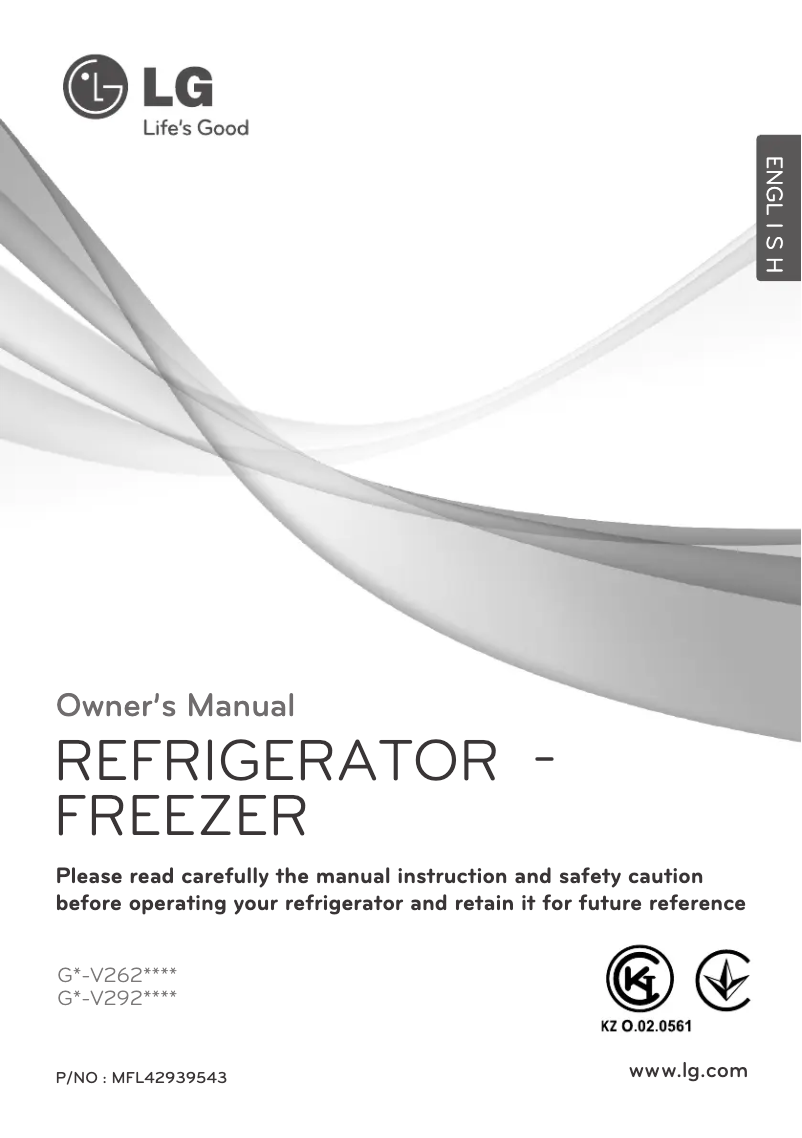 Page n°1 - Manuel utilisateur LG GN-V262RLC