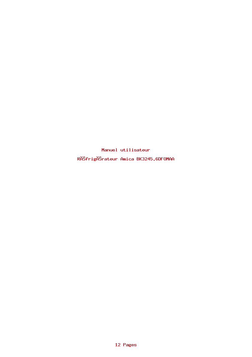 Page 1 de la notice Manuel utilisateur Amica BK3245.6DFOMAA