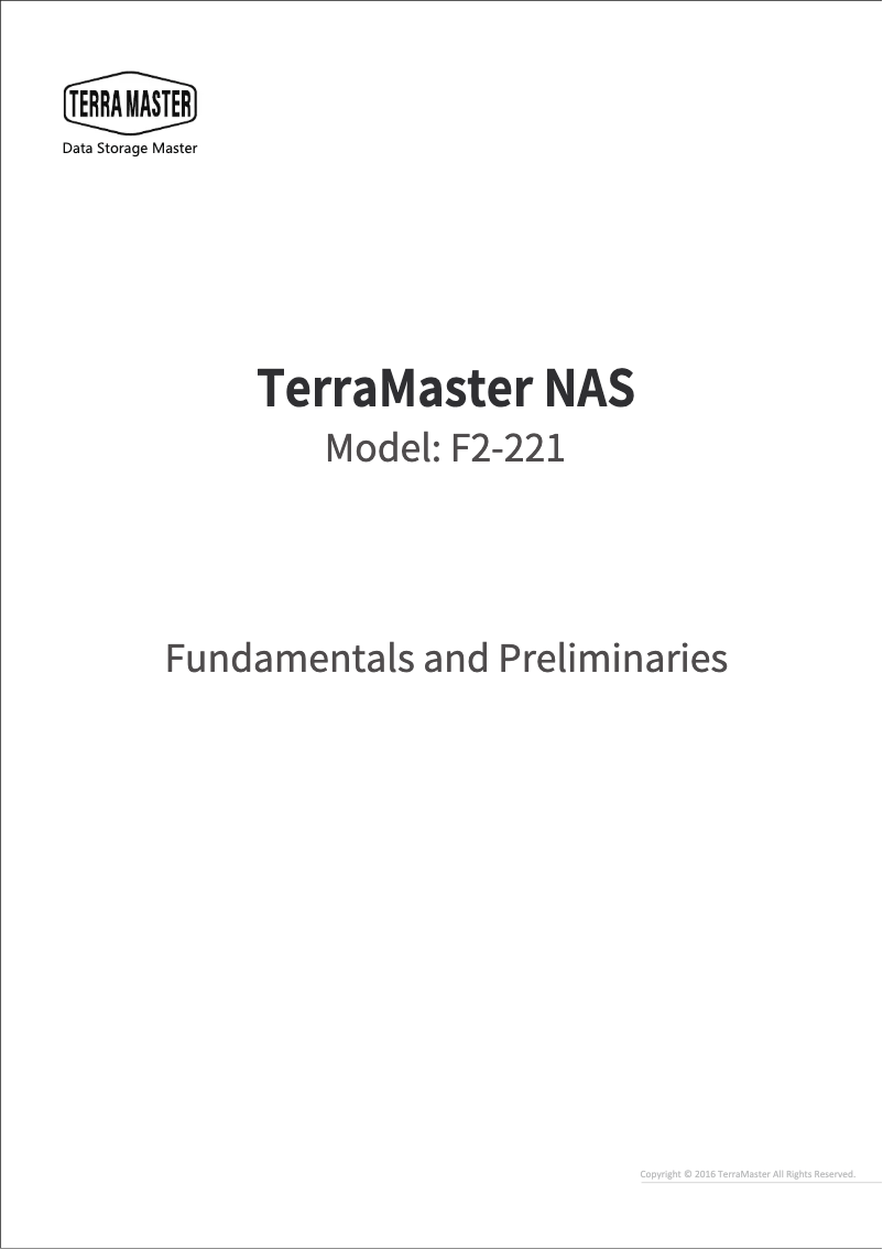 Page 1 de la notice Manuel utilisateur TerraMaster F2-221