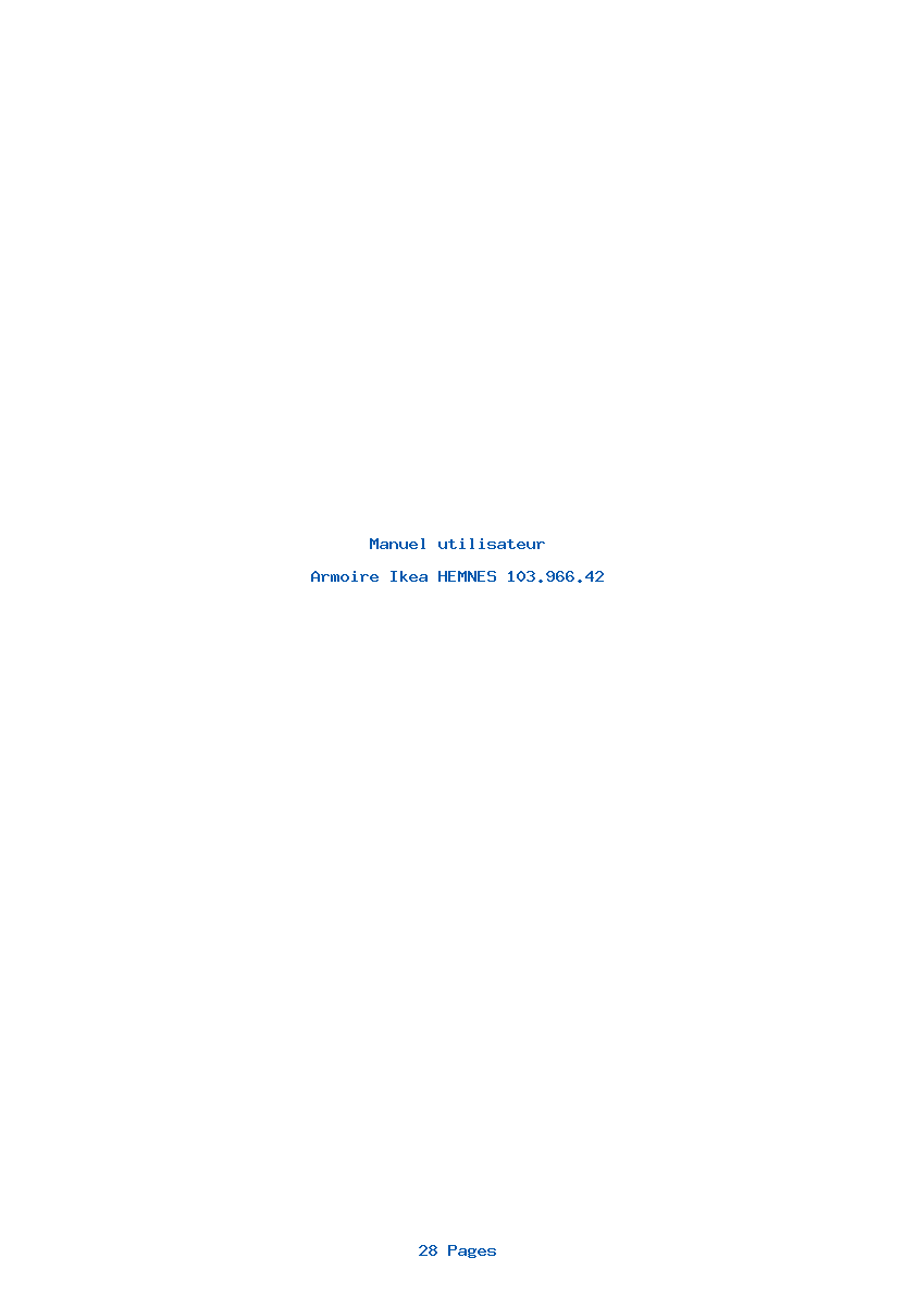 Page 1 de la notice Manuel utilisateur Ikea HEMNES 103.966.42