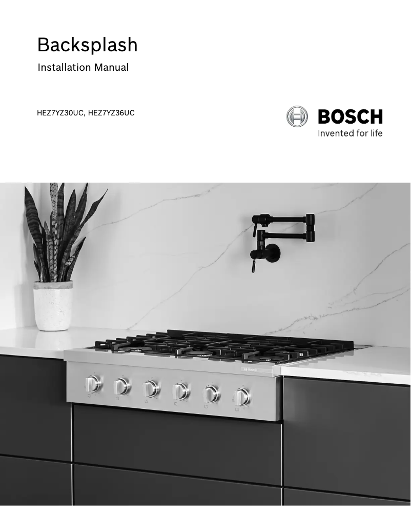 Page 1 of the manual Installation Guide Bosch HEZ7YZ36UC