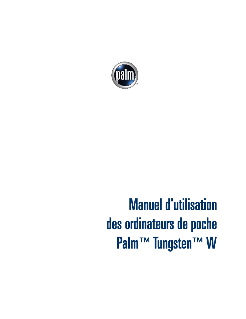 Page 1 de la notice Manuel utilisateur Palm Tungsten W