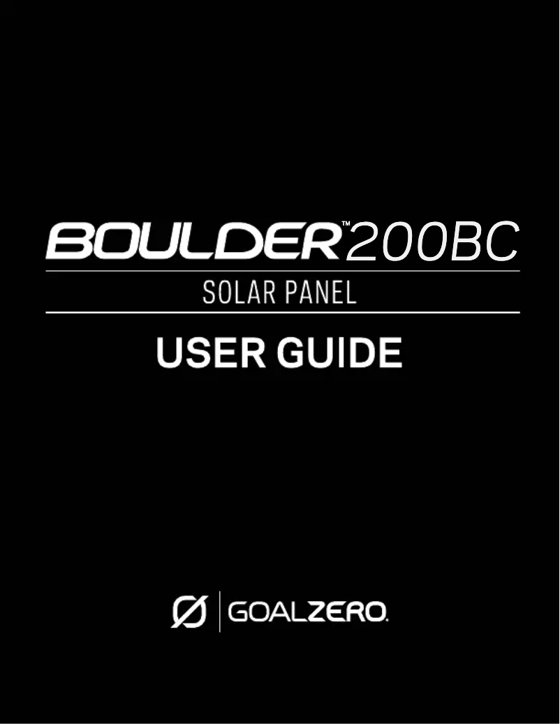 Page 1 de la notice Manuel utilisateur Goal Zero Boulder 200BC