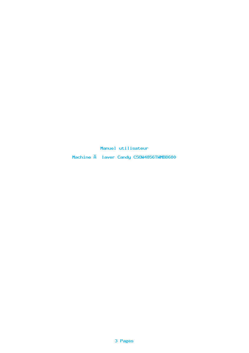 Page 1 de la notice Manuel utilisateur Candy CSOW4856TWMBB680