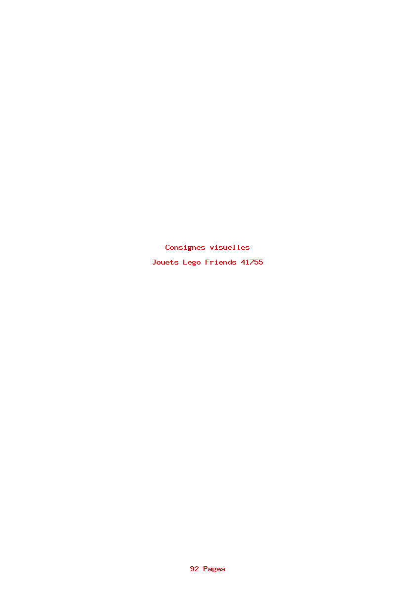 Page 1 de la notice Consignes visuelles Lego Friends 41755